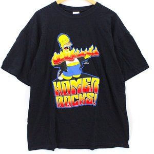 Vintage Gildan The Simpson Shirt Mens Black Short Sleeve Homer Rocks Graphic XL